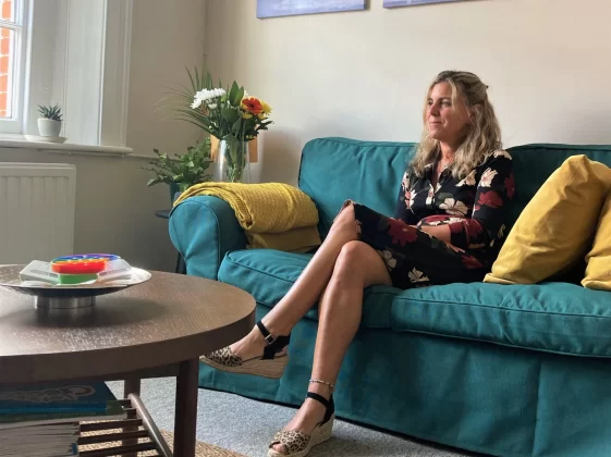 Counsellor Katy Tucker at her practice in Farnham