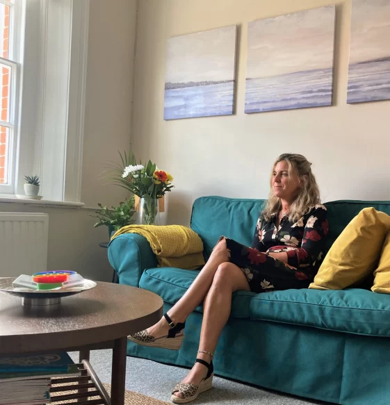 Counsellor Katy Tucker at her practice in Farnham